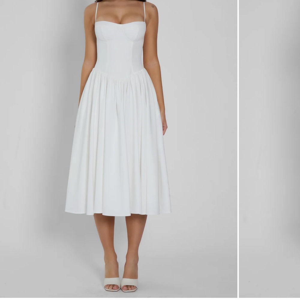 LEAU ballerina bustier midi dress